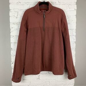Toad & Co Sweater Fleece 1/4 Zip Rust Red Brown XL